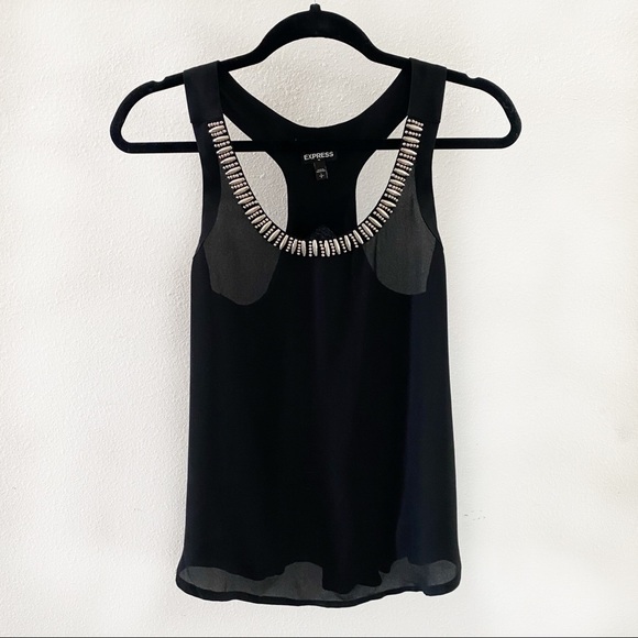 ⭐️ Racer Back Beaded Front Tank Top Size Small - Picture 2 of 8